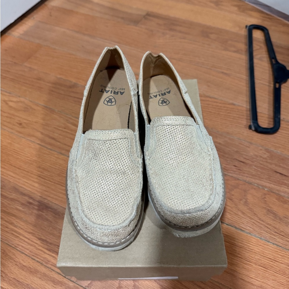 Ariat Light Tan with gold flake Slip-On Shoes